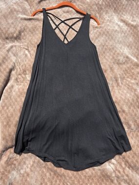 American Eagle Outfitters Black Crisscross Back Tank Dress